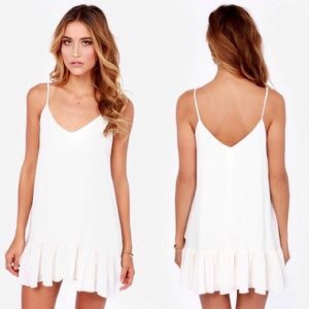 Lulu's white ruffle dress